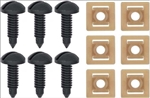 1982 - 1992 Black Firebird and Trans Am Interior Rear Hatch Cargo Trim Panel Screw and Plastic Nut Kit, 12 Piece Set