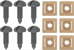 Image of 1982 - 1992 Gray Firebird and Trans Am Interior Rear Hatch Cargo Trim Panel Screw and Plastic Nut Kit, 12 Piece Set