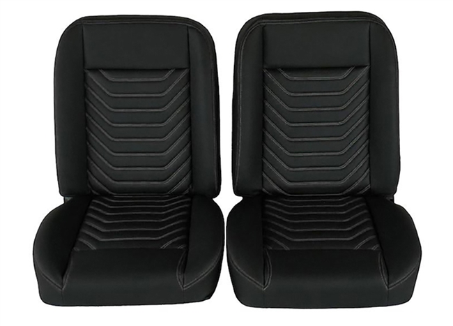 Image of 1967 - 1969 Firebird Custom Low Back Bucket Sport Mod I Seat Set, Vinyl Material, Wide Pattern