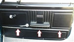 Image of 1967 Firebird Standard Interior Front Door Panel LOWER Moldings Set, Chrome Aluminum Replacement Style, Pair