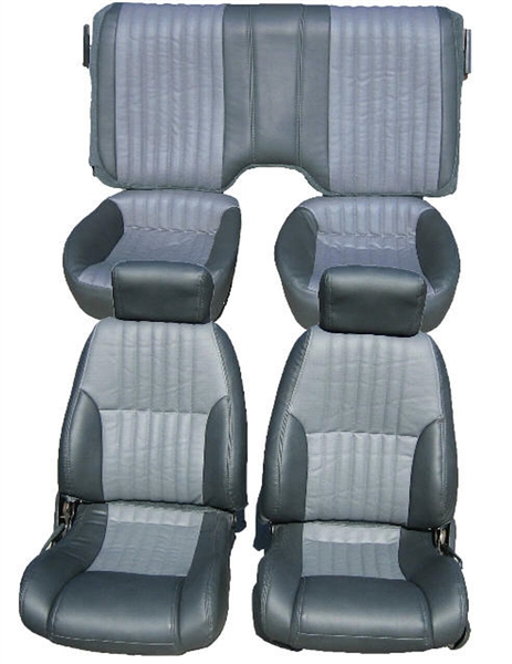 Image of 1993 - 2002 Firebird Base Model Front & Solid Rear Seat Covers Set, Hampton Vinyl Non-Perforated