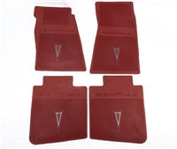 Image of 1967 - 1969 Firebird Floor Mats Set, Front and Rear, Rubber with Grippers, Red OE Style