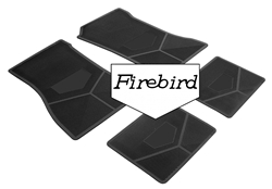 1970-1974 Custom Rubber Floor Mats Set, Firebird Block Letters