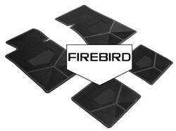 1982-1984 Custom Rubber Floor Mats Set, Firebird Block Letters