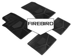 1985-1992 Custom Rubber Floor Mats Set, Firebird Block Letters