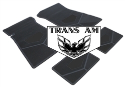 1975-1981 Custom Rubber Floor Mats Set, Trans Am Block Letters w/ Bird Emblem