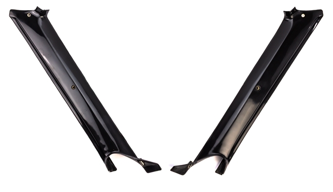 Image of 1967 Firebird Interior Pillar Post Trim Moldings Pair, Coupe in Black