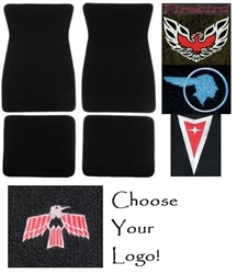 Image of 1969 Firebird or Trans Am Carpeted Floor Mats Set with Custom Embroidered Logos & Colors