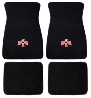 Image of 1967 - 1969 Firebird Loop Carpeted Floor Mats Set with the Iconic Wings Down Bird Logo