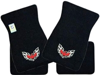 Image of 1970 - 1981 Firebird Loop Carpeted Floor Mats Set with the Iconic Wings-Up Trans Am Bird Logo