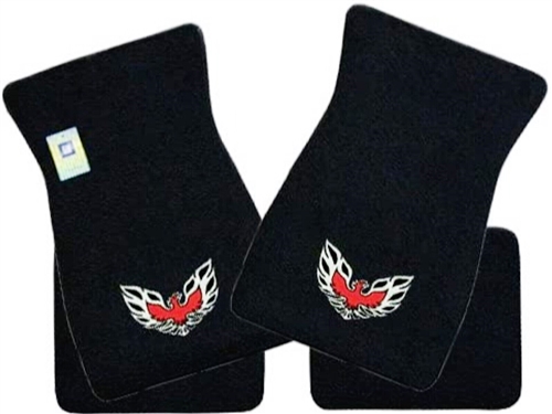 Image of 1970 - 1981 Firebird Loop Carpeted Floor Mats Set with the Iconic Wings-Up Trans Am Bird Logo