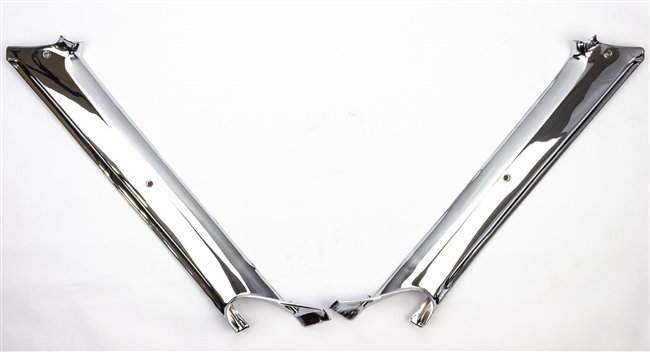 Image of 1967 Firebird Interior Pillar Post Trim Moldings Pair, Coupe in Chrome