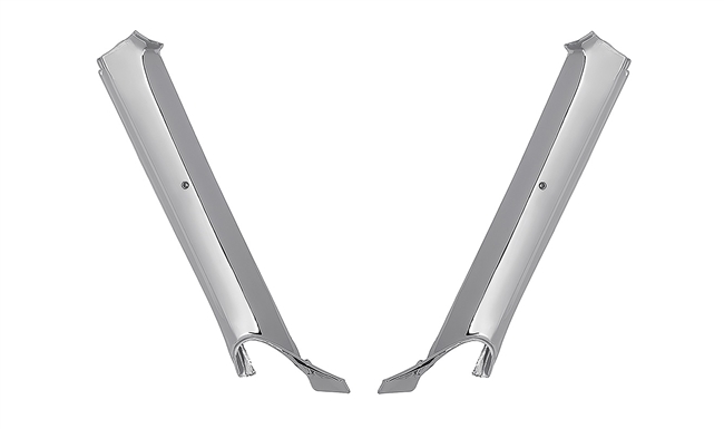 Image of 1967 Firebird Interior Pillar Post Trim Moldings Pair, Convertible in Chrome