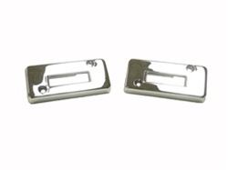 Image of 1969 Chrome Headrest Lock Cover Escutcheon Plates