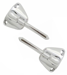 Image of 1982 - 1992 Sunvisor Support Bracket in Chrome, Coupe, Pair