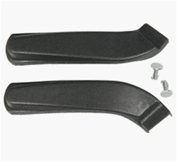 Image of 67, 1967, 68, 1968, 69, 1969, 70 and 1970 Firebird Seat Hinge Arm Covers Set for One Seat, Black, Fasteners Included