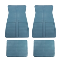 Image of 1973 - 1981 Firebird or Trans Am OE Style Rubber Floor Mats Set with GM Logo, Front and Rear, Medium Light Blue