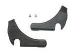 Image of 1971 - 1981 Firebird and Trans Am Seat Hinge Arm Covers, Lower Side, Plastic, Black, OE Style, Pair