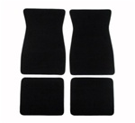 Image of 1970 - 1981 Firebird Black Front and Rear Floor Mats Set, Carpeted with Grippers, 80/20 LOOP MATERIAL