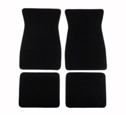 Image of 1970 - 1981 Firebird Black Front and Rear Floor Mats Set, Carpeted with Grippers, CUT PILE MATERIAL