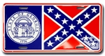 Image of Bandit Trans Am Georgia Confederate Flag License Plate 1977 - 1981, Front