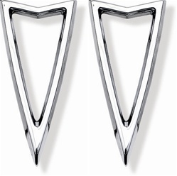 Image of 1968 Firebird Rear Side Marker Lamp Light Chrome Bezels Trims, Pair