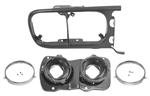 Image of 1969 Firebird Headlight Mounting Bracket, Bucket Bowls, Rings, and Outer Frame Assembly, RH