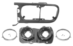 Image of 1969 Firebird Headlight Mounting Bracket, Bucket Bowls, Rings, and Outer Frame Assembly, LH