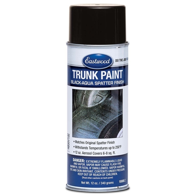 Image of Eastwood Black and Aqua Trunk Reconditioning Spatter Paint, Spray Paint 12 oz Can