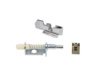 Image of the new 1967 - 1969 Firebird or Trans Am Emergency Parking Brake Light Switch, Paddle Striker, and Cable Clip Set