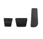 Image of 1982 - 1992 Firebird Gas, Brake, and Clutch Pedal Pad Cover Set for Manual Transmission with Ribbed Clutch Pad