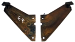 Image of 1969 Firebird Radiator Core Support To Fender Side Support Brace Gussets, Pair Used GM