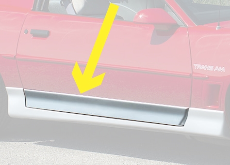 Image of 1985 - 1990 Firebird Trans Am and GTA Lower Door Ground Effect, Original GM Used, RH