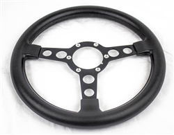 1969 - 1981 Firebird Trans Am Formula Steering Wheel Early Large Style with FAT Grip - Black with Black Spokes and Silver Holes