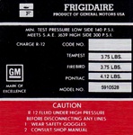 Image of 1967 Firebird Air Conditioning Compressor Decal, 5910528