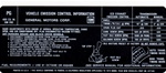 Image of 1972 Firebird Emission Decal, 400 Engine 4 Barrel, PG Code, 487348