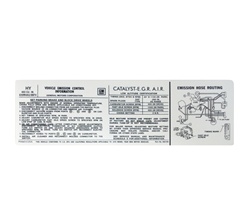 Image of 1978 Firebird Radiator Support Emissions Decal with Oldsmobile 403 Engine, HY Code 562199