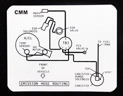 Image of 1988 Firebird Hose Routing Emission Decal 5.0E