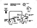 1991 Firebird 3.1 Liter 6 Cylinder Emission Hose Routing Decal, Code LAA