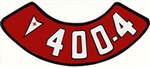 Image of Pontiac 400 4V Air Cleaner Breather Decal, Red with Arrowhead