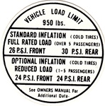 Image of 1967 Firebird Tire Pressure Glove Box Decal