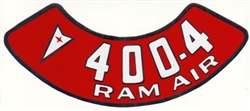 Image of Pontiac 400 4 RAM AIR Air Cleaner Decal