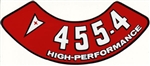 Image of 455 4V High Performance Air Cleaner Breather Decal, Red with Pontiac Arrowhead
