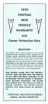 Image of 1970 Firebird Warranty/Owners Protection Pamphlet
