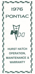 Image of 1976 - 1978 Hurst Hatch T Top Operation Pamphlet Manual