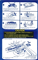 Image of 1974 - 1978 Firebird Trunk Jack Instructions Decal for Regular Spare