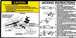 Image of 1980 Firebird Trunk Jack Decal with Space Saver Spare Tire, 10017624