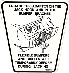 Image of 1979 - 1981 Firebird Trunk Jack Bumper Hook Instruction Decal, 10009452