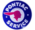 Image of Authorized Pontiac Service Indian Head Decal, 10 Inch Diameter