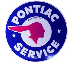 Image of Authorized Pontiac Service Indian Head Decal, 10 Inch Diameter